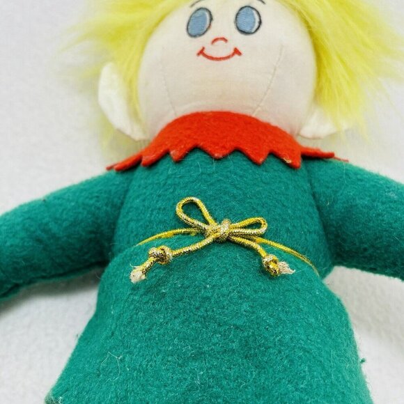 Vintage Dakin Christmas Elf Santa Help Dream Doll Plush Felt Toy Jointed Posable - Picture 6 of 10